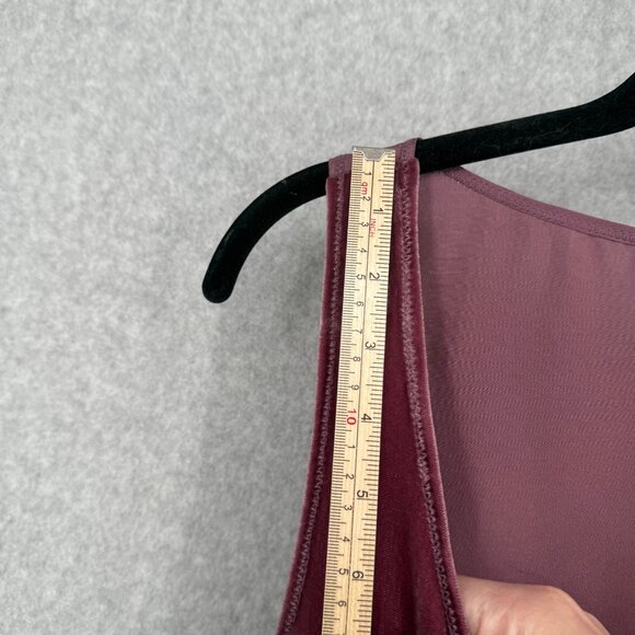 Sundance Womens Silk Velvet Tank Top Size M Purple Red Lace Classic Oversized - Picture 7 of 9